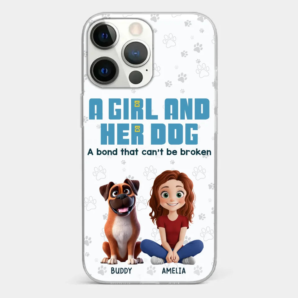 A Girl And Her Dogs - Dog Personalized Custom Clear Phone Case - Gift For Pet Owners, Pet Lovers