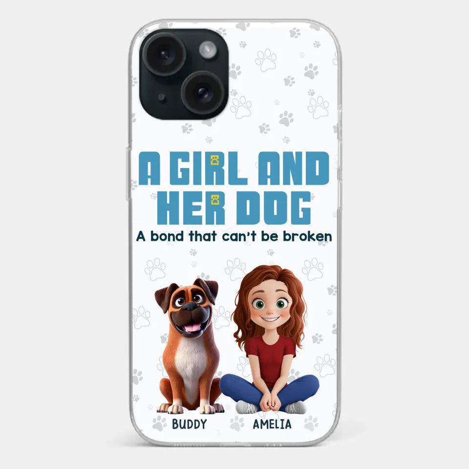 A Girl And Her Dogs - Dog Personalized Custom Clear Phone Case - Gift For Pet Owners, Pet Lovers