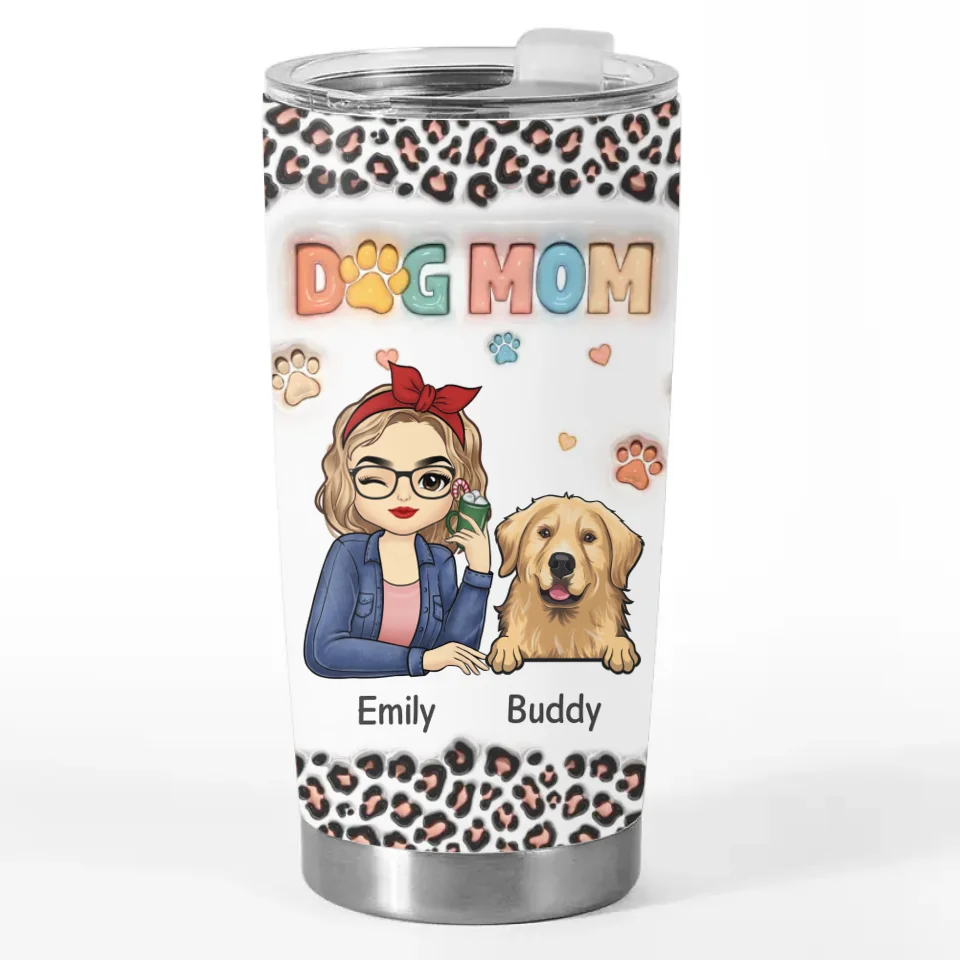 The Best Therapist Has Fur And Four Legs - Dog & Cat Personalized Custom 3D Inflated Effect Printed Tumbler - Christmas Gift For Pet Owners, Pet Lovers