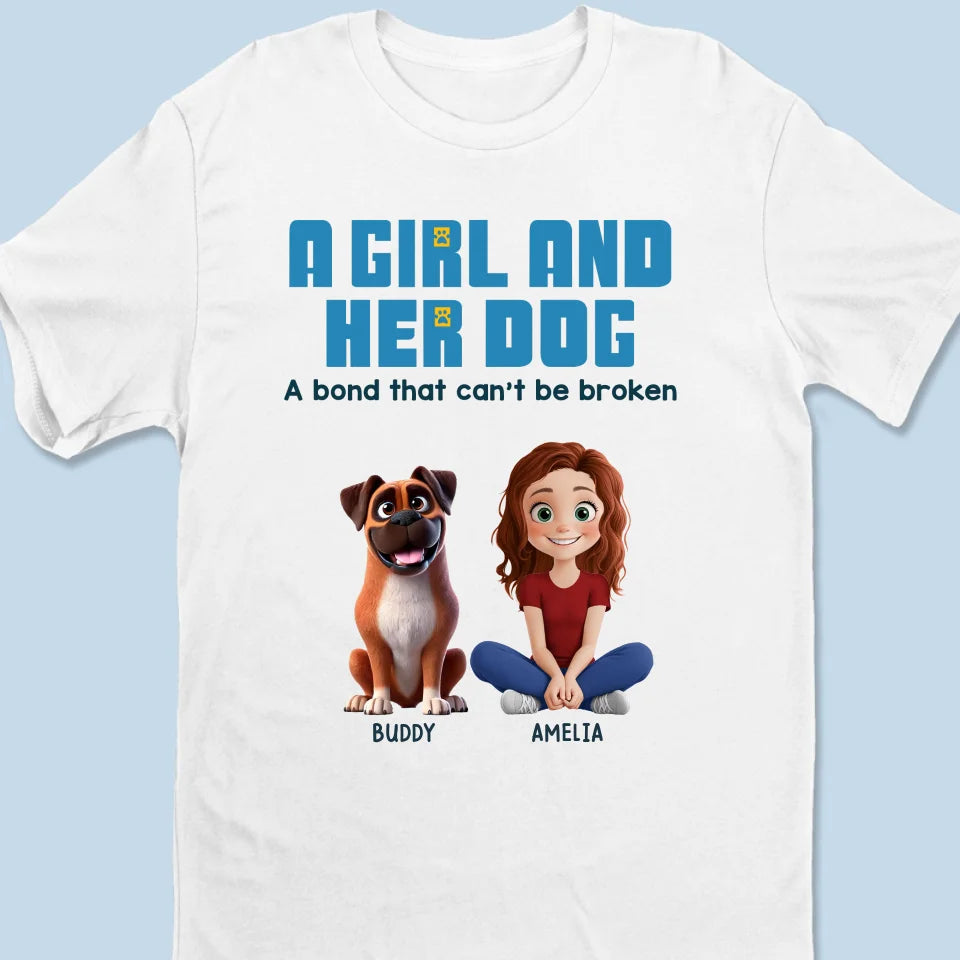 The Bond Between A Girl And Her Dogs Is Life’s Greatest Gift - Dog Personalized Custom Unisex T-shirt, Premium T-shirt, Hoodie - Gift For Pet Owners, Pet Lovers