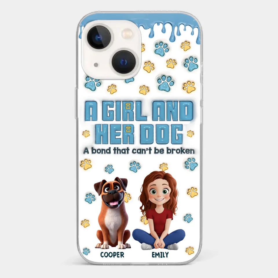 A Bond That Can't Be Broken - Dog Personalized Custom 3D Inflated Effect Printed Clear Phone Case - Gift For Pet Owners, Pet Lovers