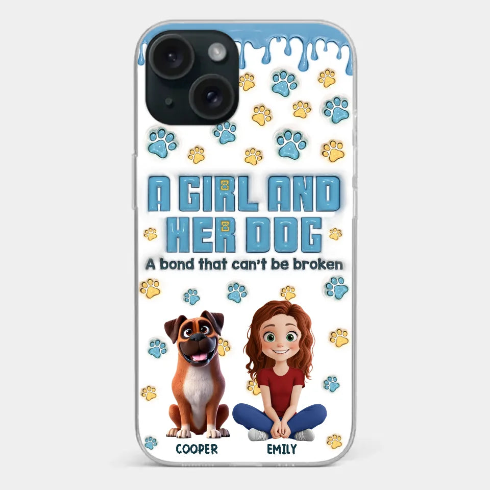 A Bond That Can't Be Broken - Dog Personalized Custom 3D Inflated Effect Printed Clear Phone Case - Gift For Pet Owners, Pet Lovers