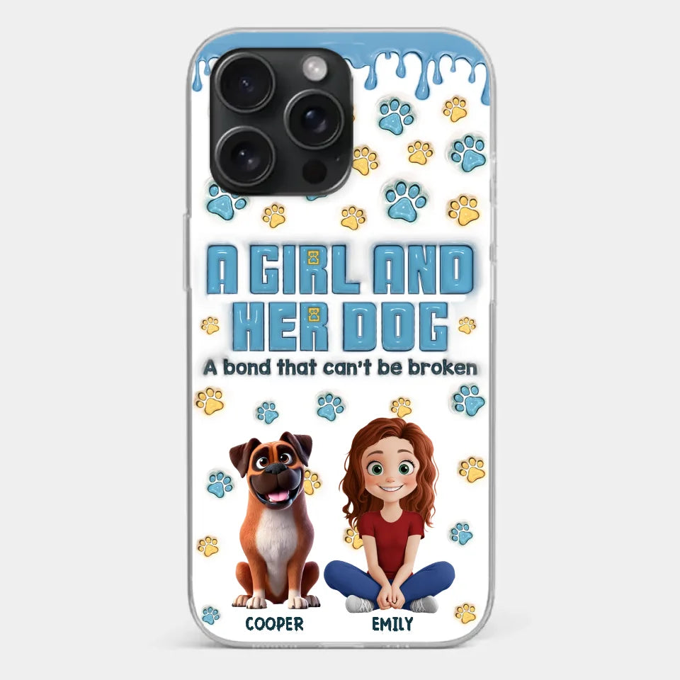 A Bond That Can't Be Broken - Dog Personalized Custom 3D Inflated Effect Printed Clear Phone Case - Gift For Pet Owners, Pet Lovers