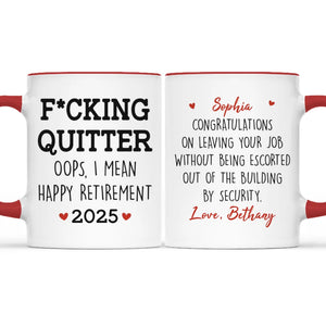 Happy Retirement - Coworker Personalized Custom Accent Mug - Appreciation, Retirement Gift For Coworkers, Work Friends, Colleagues