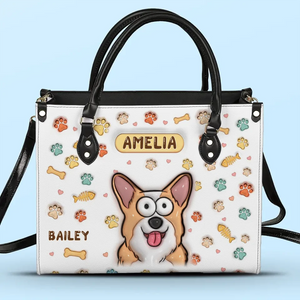 All You Need Is Love And These Pets - Dog & Cat Personalized Custom 3D Inflated Effect Printed Leather Handbag - Gift For Pet Owners, Pet Lovers