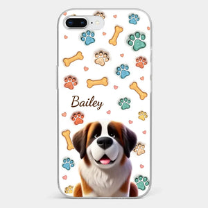 Furry Friends, Forever Loved - Dog Personalized Custom 3D Inflated Effect Printed Clear Phone Case - Gift For Pet Owners, Pet Lovers