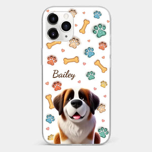 Furry Friends, Forever Loved - Dog Personalized Custom 3D Inflated Effect Printed Clear Phone Case - Gift For Pet Owners, Pet Lovers