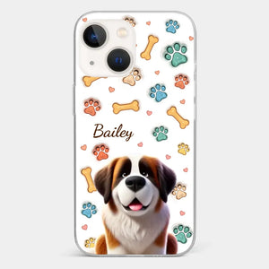 Furry Friends, Forever Loved - Dog Personalized Custom 3D Inflated Effect Printed Clear Phone Case - Gift For Pet Owners, Pet Lovers