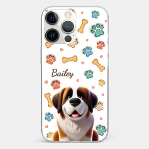 Furry Friends, Forever Loved - Dog Personalized Custom 3D Inflated Effect Printed Clear Phone Case - Gift For Pet Owners, Pet Lovers