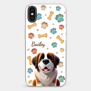 Furry Friends, Forever Loved - Dog Personalized Custom 3D Inflated Effect Printed Clear Phone Case - Gift For Pet Owners, Pet Lovers