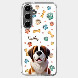 Furry Friends, Forever Loved - Dog Personalized Custom 3D Inflated Effect Printed Clear Phone Case - Gift For Pet Owners, Pet Lovers