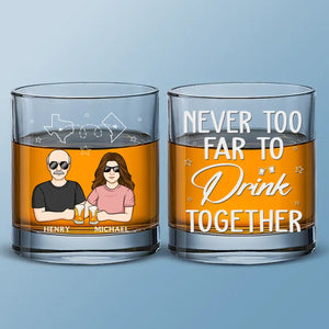 Together In Spirit, Even If We're Apart - Family Personalized Custom Whiskey Glass - Gift For Family Members