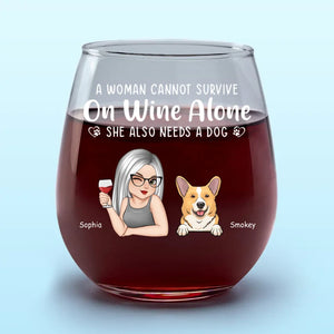 Wine Fills The Glass, A Dog Fills The Heart - Dog Personalized Custom Wine Glass - Gift For Pet Owners, Pet Lovers