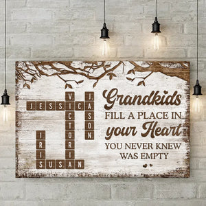 Grandchildren Make Life More Grand - Family Personalized Custom Horizontal Poster - Gift For Grandma, Grandpa, Grandkid