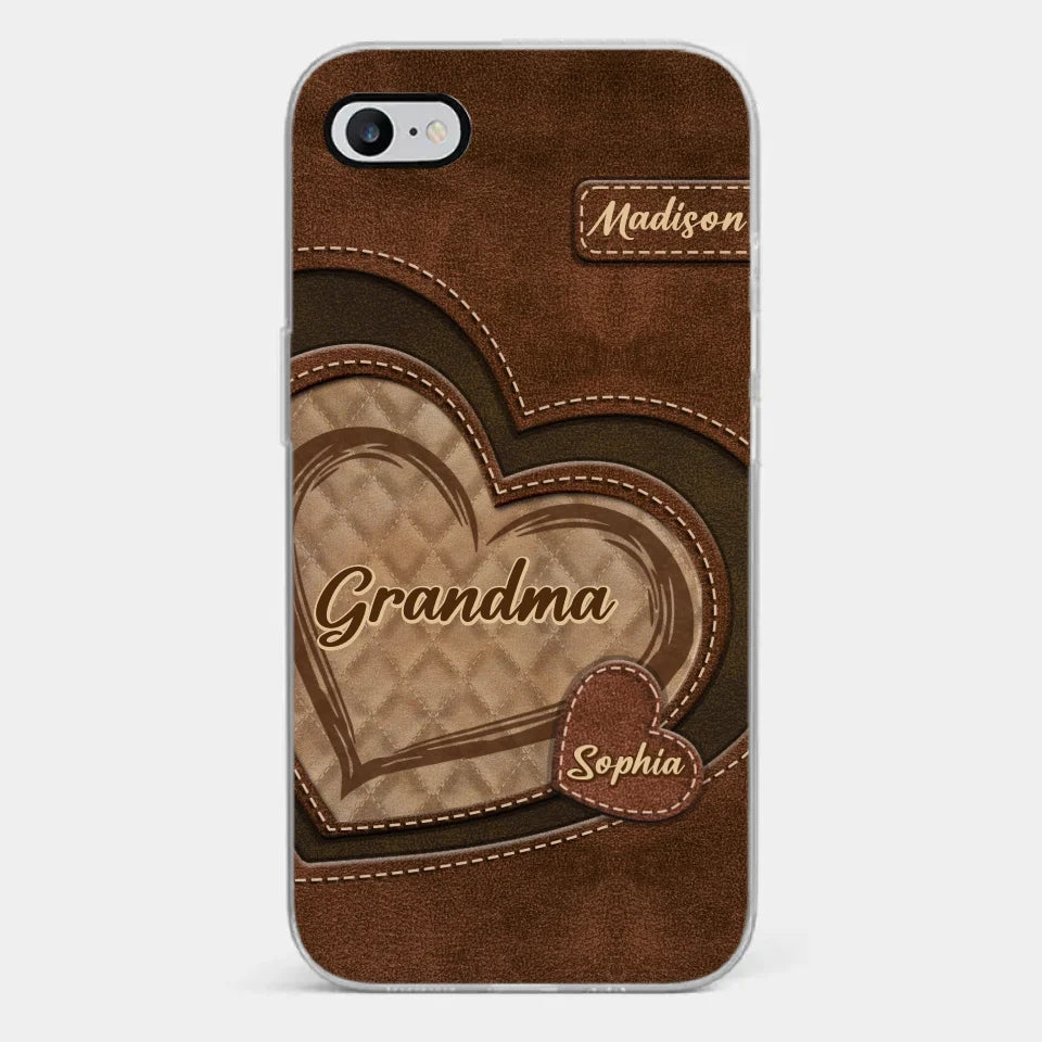 Grandma’s Sweethearts - Family Personalized Custom Clear Phone Case - Gift For Mom, Grandma