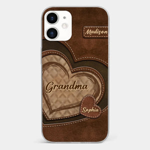 Grandma’s Sweethearts - Family Personalized Custom Clear Phone Case - Gift For Mom, Grandma