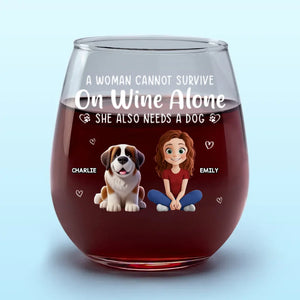 All I Need Is Wine And My Dog - Dog Personalized Custom Wine Glass - Gift For Pet Owners, Pet Lovers