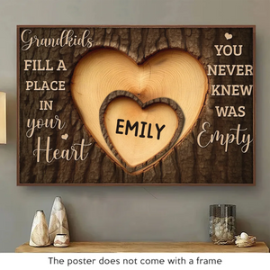 The Love For Grandkids Fills Your Heart Endlessly - Family Personalized Custom Horizontal Poster - Gift For Grandma, Grandpa, Grandkid