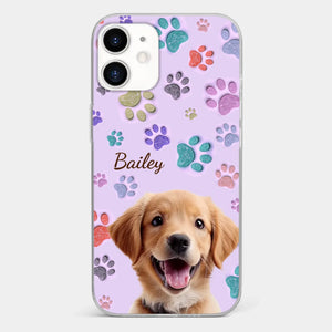 Custom Photo Pawsitively In Love - Dog & Cat Personalized Custom 3D Inflated Effect Printed Clear Phone Case - Gift For Pet Owners, Pet Lovers