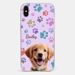 Custom Photo Pawsitively In Love - Dog & Cat Personalized Custom 3D Inflated Effect Printed Clear Phone Case - Gift For Pet Owners, Pet Lovers