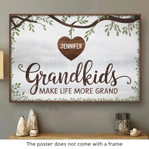 From A Grandma’s Roots Grows A Grandchild’s Dreams - Family Personalized Custom Horizontal Poster - Gift For Mom, Grandma