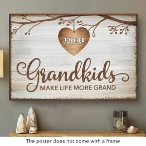 A Grandchild Is A Tree Of Life, Nurtured By Generations - Family Personalized Custom Horizontal Poster - Gift For Mom, Grandma