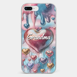 Forever In Grandmother's Heart - Family Personalized Custom 3D Inflated Effect Printed Clear Phone Case - Gift For Mom, Grandma