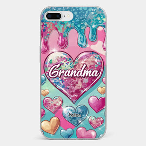 A Grandmother’s Heart Holds Forever Love - Family Personalized Custom 3D Inflated Effect Printed Clear Phone Case - Gift For Mom, Grandma