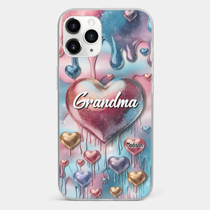 Forever In Grandmother's Heart - Family Personalized Custom 3D Inflated Effect Printed Clear Phone Case - Gift For Mom, Grandma