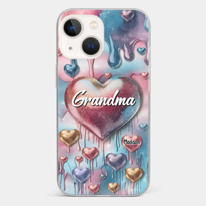 Forever In Grandmother's Heart - Family Personalized Custom 3D Inflated Effect Printed Clear Phone Case - Gift For Mom, Grandma