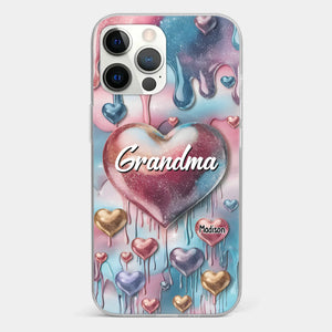 Forever In Grandmother's Heart - Family Personalized Custom 3D Inflated Effect Printed Clear Phone Case - Gift For Mom, Grandma