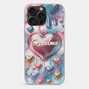 Forever In Grandmother's Heart - Family Personalized Custom 3D Inflated Effect Printed Clear Phone Case - Gift For Mom, Grandma