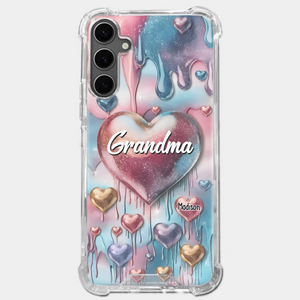 Forever In Grandmother's Heart - Family Personalized Custom 3D Inflated Effect Printed Clear Phone Case - Gift For Mom, Grandma