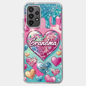 A Grandmother’s Heart Holds Forever Love - Family Personalized Custom 3D Inflated Effect Printed Clear Phone Case - Gift For Mom, Grandma