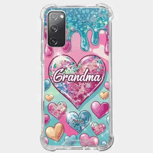 A Grandmother’s Heart Holds Forever Love - Family Personalized Custom 3D Inflated Effect Printed Clear Phone Case - Gift For Mom, Grandma