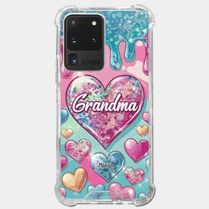 A Grandmother’s Heart Holds Forever Love - Family Personalized Custom 3D Inflated Effect Printed Clear Phone Case - Gift For Mom, Grandma