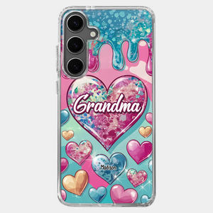 A Grandmother’s Heart Holds Forever Love - Family Personalized Custom 3D Inflated Effect Printed Clear Phone Case - Gift For Mom, Grandma