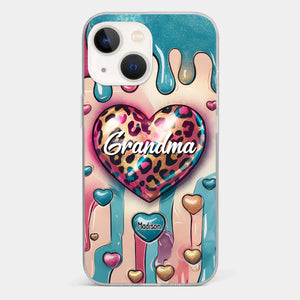 Her Love Is Infinite, Her Bond Unbreakable - Family Personalized Custom 3D Inflated Effect Printed Clear Phone Case - Gift For Mom, Grandma