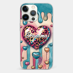 Her Love Is Infinite, Her Bond Unbreakable - Family Personalized Custom 3D Inflated Effect Printed Clear Phone Case - Gift For Mom, Grandma