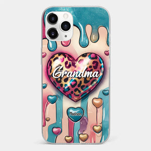 Her Love Is Infinite, Her Bond Unbreakable - Family Personalized Custom 3D Inflated Effect Printed Clear Phone Case - Gift For Mom, Grandma