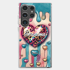 Her Love Is Infinite, Her Bond Unbreakable - Family Personalized Custom 3D Inflated Effect Printed Clear Phone Case - Gift For Mom, Grandma