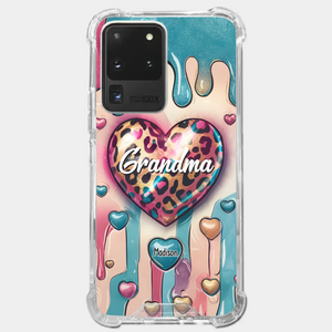 Her Love Is Infinite, Her Bond Unbreakable - Family Personalized Custom 3D Inflated Effect Printed Clear Phone Case - Gift For Mom, Grandma