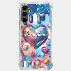 The Love For Grandkids Fills Your Heart Endlessly - Family Personalized Custom 3D Inflated Effect Printed Clear Phone Case - Gift For Mom, Grandma