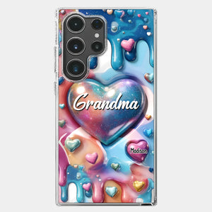 The Love For Grandkids Fills Your Heart Endlessly - Family Personalized Custom 3D Inflated Effect Printed Clear Phone Case - Gift For Mom, Grandma