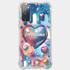 The Love For Grandkids Fills Your Heart Endlessly - Family Personalized Custom 3D Inflated Effect Printed Clear Phone Case - Gift For Mom, Grandma