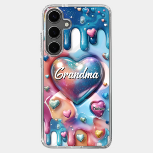 The Love For Grandkids Fills Your Heart Endlessly - Family Personalized Custom 3D Inflated Effect Printed Clear Phone Case - Gift For Mom, Grandma