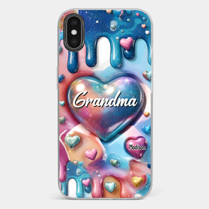 The Love For Grandkids Fills Your Heart Endlessly - Family Personalized Custom 3D Inflated Effect Printed Clear Phone Case - Gift For Mom, Grandma