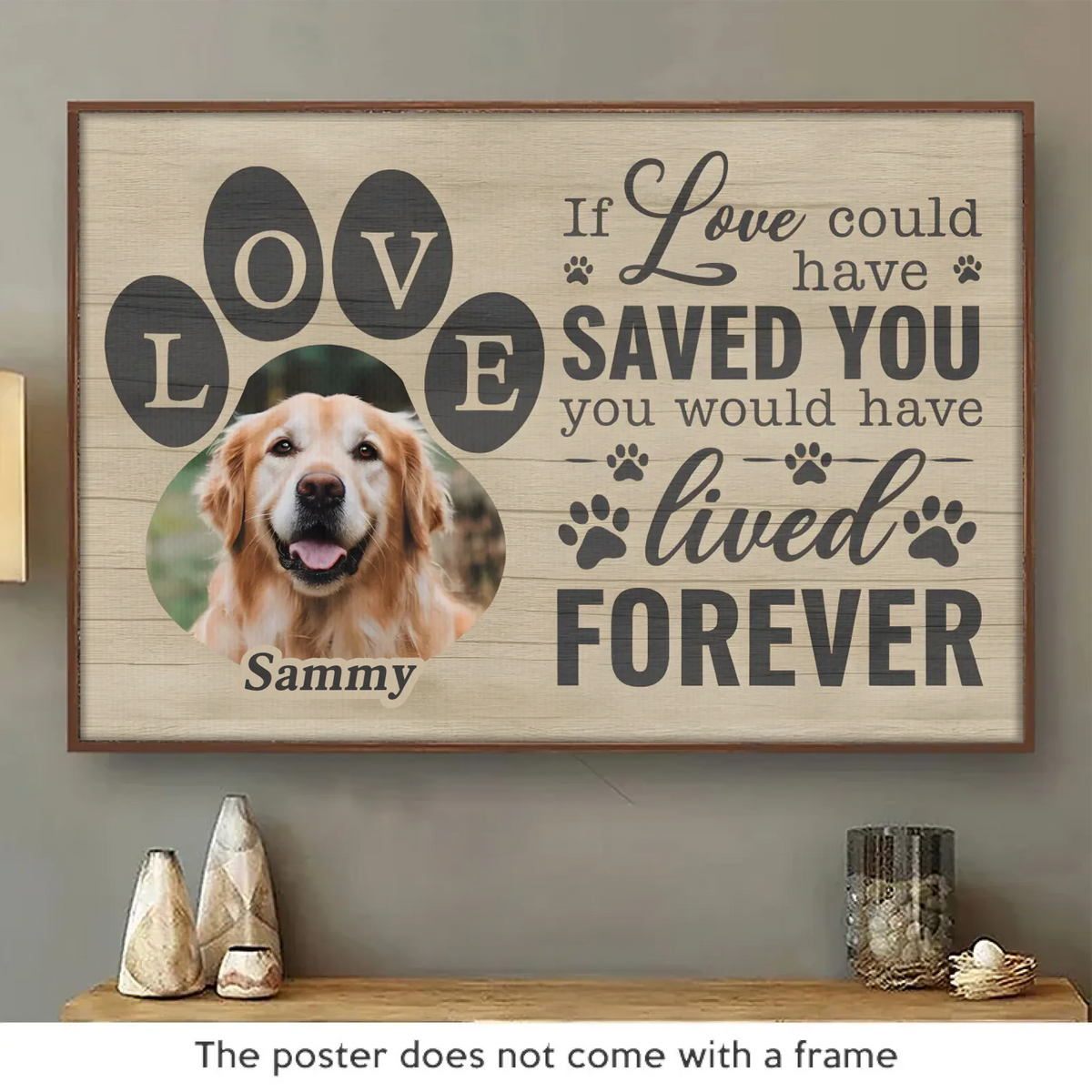 Custom Photo A Piece Of My Heart Is With You Forever - Memorial Personalized Custom Horizontal Poster - Sympathy Gift For Pet Owners, Pet Lovers