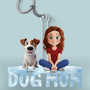 Love Is A Wagging Tail - Dog & Cat Personalized Custom Shaped Acrylic Keychain - Gift For Pet Owners, Pet Lovers