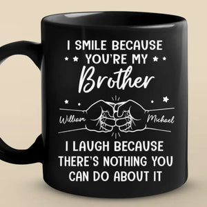 A Brother Is A First Friend - Family Personalized Custom Black Mug - Gift For Family Members